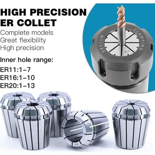 High Precision ER11 ER16 ER20 Collets Spring Collet Kit for CNC Engraving Lathe Milling Tool Shaft Extension Rod Accessories
