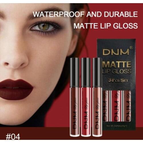 3PCS Lip Glaze Velvet Matte Lipstick Waterproof Long Lasting Lip Glaze Lip Gloss Moisturizing Pearlescent Makeup Set TSLM1