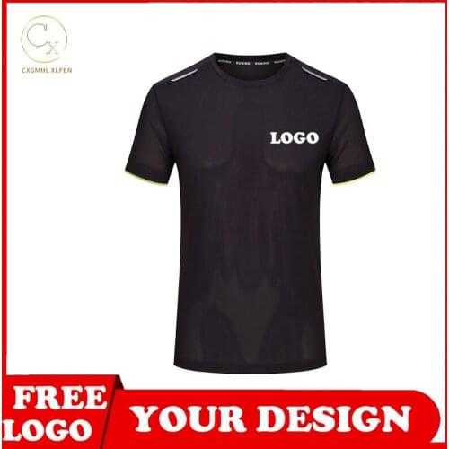 Summer new mens T-shirt multicolor round neck ice silk quick-drying casual T-shirt high-end custom logo printing brand text