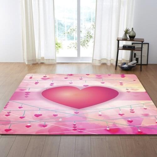 Lovely cute Heart carpet Non-Slip Jacquard Carpet wedding for Living Room Bedroom on Special Floral Decoration tapetes large mat