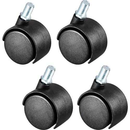 Uxcell Swivel Casters 1.45 Inch Nylon 360 Degree M8 x 13mm Threaded Caster Wheels for Furniture Chair , 4 Pcs