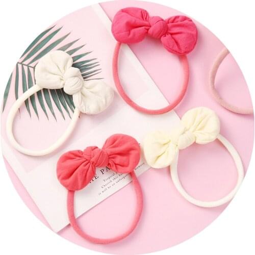 Cotton Baby Headband Rabbit Ears 34 Colors Nylon Headbands For Girls Elastic Hair bands Newborn Toddler Baby Hair Accessories