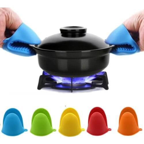 2pcs Thicken Silicone Baking Oven Mitts Microwave Oven Glove Insulation Non Stick Anti-slip Grips Bowl Pot Clips Kitchen Gadgets