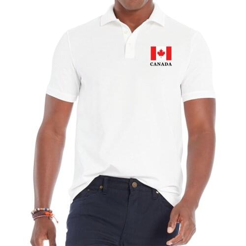CANADA National Flag Turndown Collar Men Shirt Short Sleeve CANADA Soft &Comfortable Cotton Breathable Men Summer Tee Clothing
