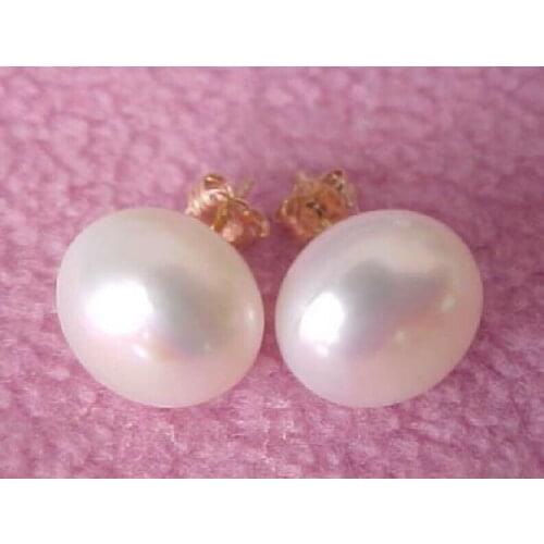 Handmade Lovely Bead PERFECT SOUTH SEA 10-11 MM WHITE PEARL EARRING YELLOW K