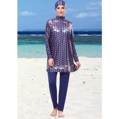 Ruko 1956-3 Navy Blue Full Off Hijab Swimwear