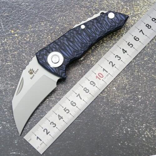 Customized parrot bearing folding knife D2 blade G10+steel handle hunting outdoor camping fishing pocket fruit knives EDC tools