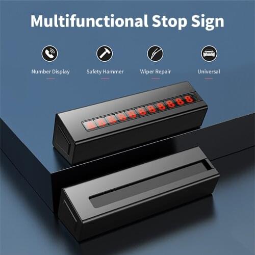 Car Temporary Parking Card Phone Number Card Plate Telephone Number Park Stop Sticker Emergency Safety Hammer Car Accessories