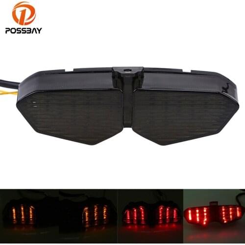 POSSBAY Motorcycle Turn Signal Taillight Scooter LED Tail Light fit for Yamaha YZF R6 2003 2004 2005 Motorbike Blinker Indicator