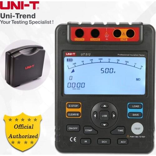 UNI-T Insulation Resistance Tester 2500V Megohm Data Storage Analog Bar Graph DAR USB Data Transfer LCD Backlight UT512