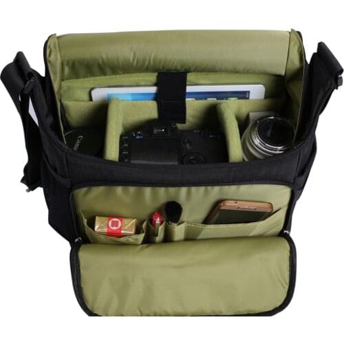 Waterproof Nylon Shoulder Bag Multi-functional Camera Lens Pouch Outdoor Photography Photo Handbag For Canon Nikon Sony DSLR