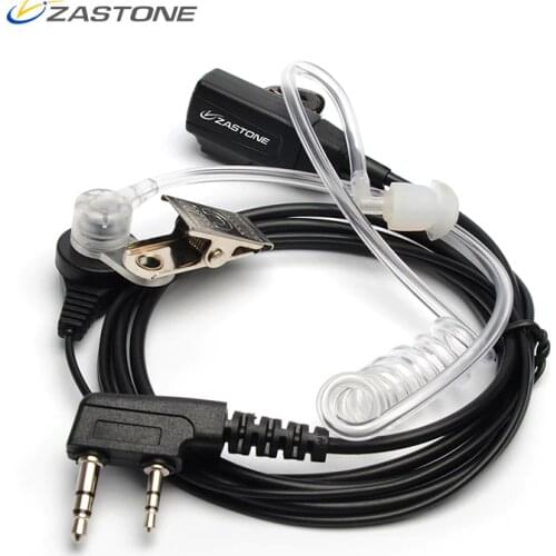 Zastone Walkie Talkie Earpiece 2 Pin K Plug PTT Air Acoustic Tube Earphone Portable Radio Headset Headphone for Baofeng