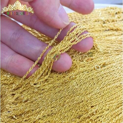 100% 18K Pure Gold Womens Necklace Fashion&Trendy yellow white rose lady unisex Females chain