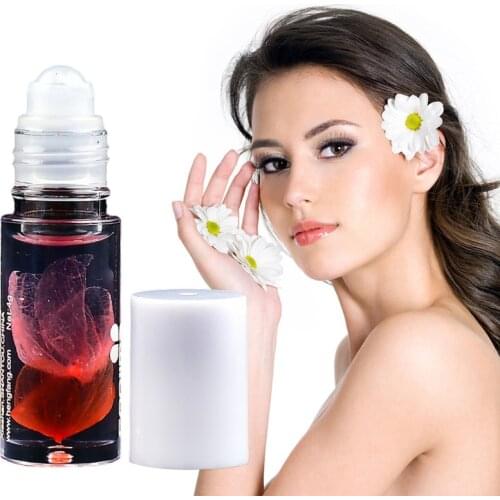 1pc Crystal Lip Balm Nutritious Lip Oil Clear Roller Ball Dried Flowers Lip Balm Long Lasting Moisturizing Lip Gloss TSLM1