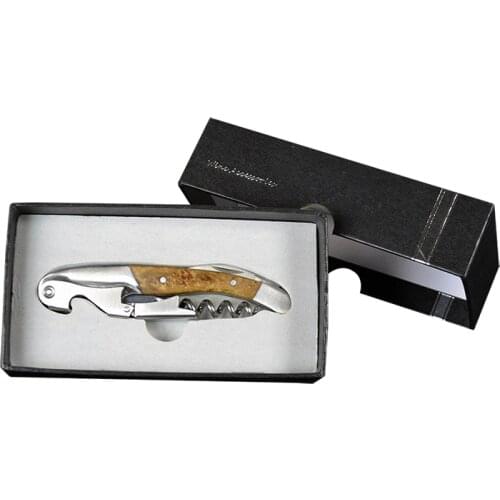 1pc Portable Wine Opener Wood Handle Professional Waiters Corkscrew Stainless Steel Knife Bottle Openers Gift For Wine Lovers