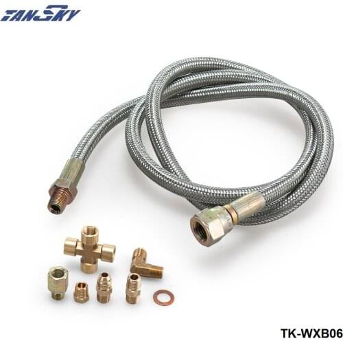 36" Stainless Steel T3 T3/T4 T4 T70 T04E T04B GT35 Turbo Oil Feed Line Kit TK-WXB06