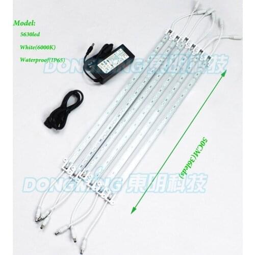 5 pcs SMD 5630 DC 12V 0.5m 36 leds 50cm LED hard luces led strip bar light Waterproof pc cover + U shell + 12V 5A Power Adapter