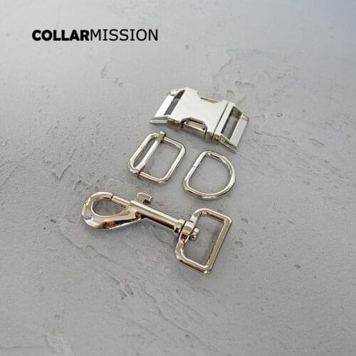 50sets/lot (metal buckle+adjust buckle+D ring+metal dog clasp/set) manufacturer plated metal buckle diy 25mm dog collar parts