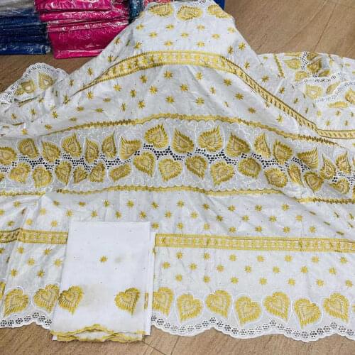 African Bazin Riche Fabric With Brode 2021 Latest Fashion Cotton Dry Embroidery Basin lace Fabric Guinea Brocade Fabrics 7Yards
