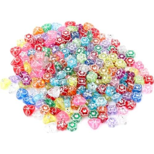 Mixed Color 7/9 mm Pattern Acrylic Beads Polygon Loose Spaced Beads DIY Crafts Garment Beads For Decoration Sewing Accessories