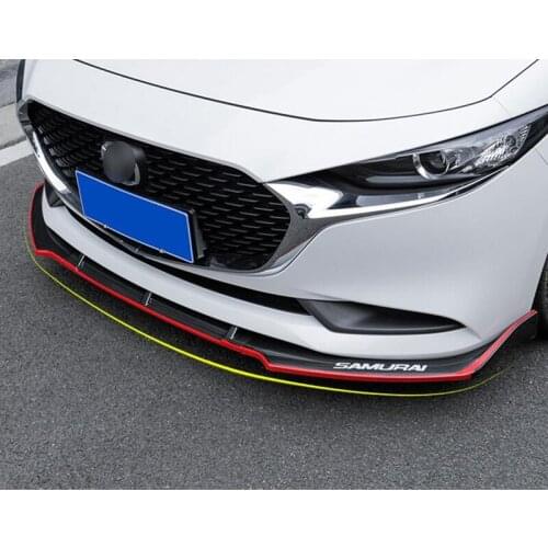CEYUSOTFor Mazda 3 Front Bumper Spoiler Automobile Cover 3pcs Glossy Black Bumper Lip Grill 2019 2020 New Mazda3 M3 Separator