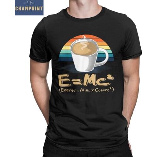 Men E=mc2 Energy Milk X Coffee 2 Squared Math Equations T Shirts Pure Cotton Tops Short Sleeve Tee Shirt Gift Idea T-Shirts