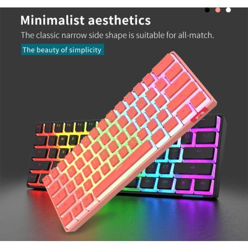 GK61 G1000 Mechanical Gaming Keyboard 61 Keys Multi Color RGB Illuminated LED Backlit Programmable for PC/Mac Desklop Tablet