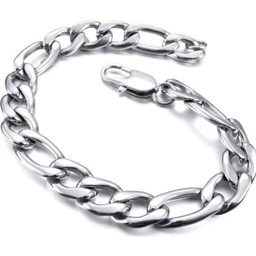 Mens chain bracelet on hand stainless steel chain on hand for men bracelet hip hop punk bracelet gifts men accessories Wholesale
