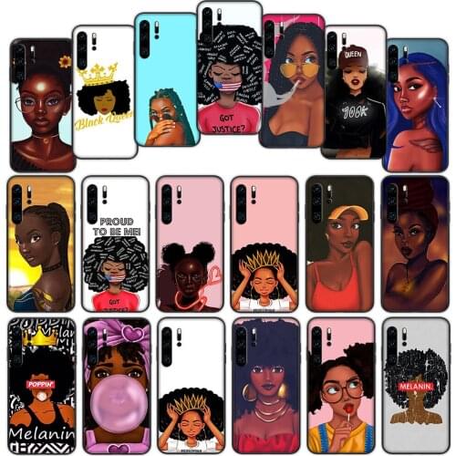 Queen Afro Melanin Poppin Soft Cover Case for Huawei P40 P30 P20 P10 Lite Pro Nova 5t