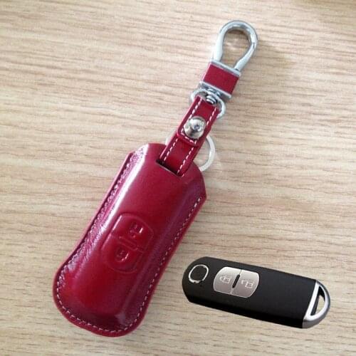 Leather Key Case for 2017 2018 Mazda 2 3 Axela CX-5 2012 2013 Smart Key Fob Cover 2016 Atenza CX-3 Key Holder Miata Accessories