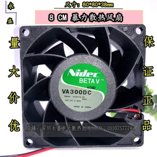 New original 8038 12V 0.60A 8cm server chassis violent fan VA300DC V35375-58