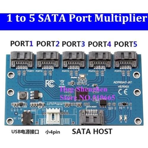 Adapter Card SATA 1 to SATAII/SATA2 5 Port Multiplier Converter Riser SATA 3.0 adapter Card JMB321 Chip