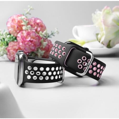 Strap for Apple watch 6 band 40mm 44mm/42mm/38mm Accessories Silicone belt Sport bracelet iWatch series 6 Se 5 4 3 2 1 Watchband