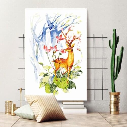 Paint by number art painting by numbers Creative minimalist ink deer living room corridor decorative painting