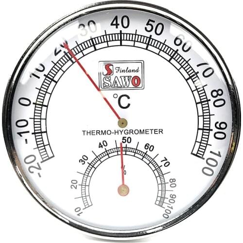 Sauna Thermometer Metal Case Steam Sauna Room Thermometer Hygrometer Bath