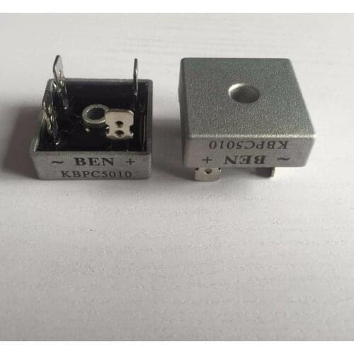 High Quality 100PCS/LOT 50 Amp 50A Metal Case 1000V Diode Bridge KBPC5010 1000 Volt Bridge