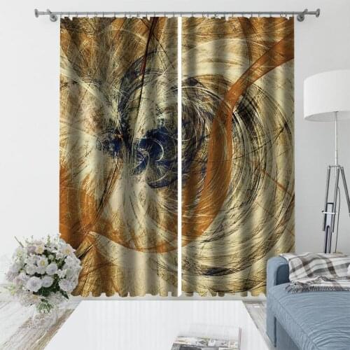 High quality custom 3d curtain fabric art lines curtains 3D Window Curtains For Living Room Bedroom Customized size