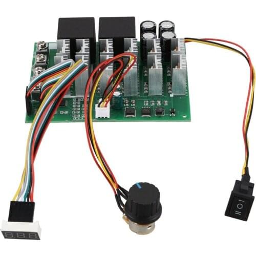WSFS Hot 60A 10-55V Digital Display PWM Speed Controller Module Forward Reversal 0-100% Adjustable DC Motor 12V 24V 36V 48V MAX