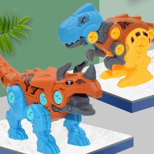 Dinosaur Egg With Screw Driver Tyrannosaurus Triceratops Kid DIY Educational Toy Child Nut Disassembly Building Construction Toy