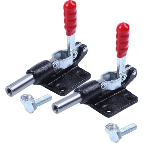 2Pcs Toggle Clamp 90 Degree Capacity 227Kg 500Lbs 32mm Plunger Stroke Push Pull Toggle Clamp Rod Arm Welding Machine