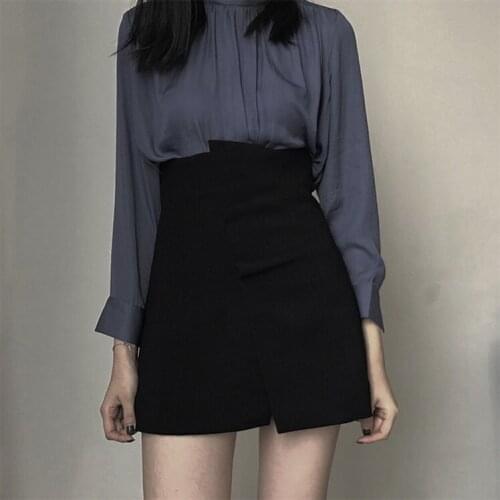 2020 irregular skirt ladies spring and summer package hip A-line high waist thin wild skirt