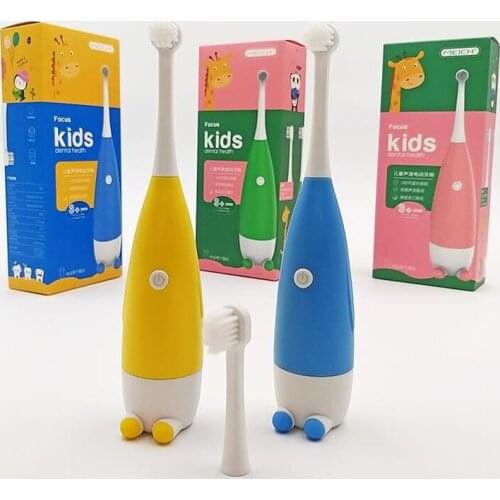 Children Sonic Electric Toothbrush for 3-12 Ages Battery LED Sonic Kids Tooth brush Replacement Brush Heads Oral Care