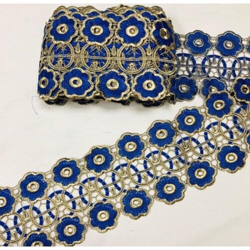 10yards High Quality Lace Ribbon Trims Garniture Accessories Trim Embroidered For Sewing Decoration African Lace Fabric