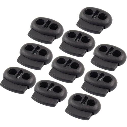 10 Pcs Spring Stopper Double Holes Cordlocks for Luggage CNIM Hot