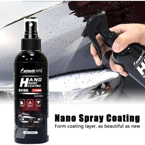 120ml Car Ceramic Coating Crystal Plating Polish Spray Cleaning Liquid Automotive Polish Spray Sealant Top Coat Quick Nano-Coat
