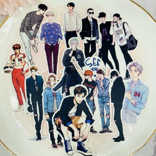 13PCS Celebrity EXO sticker for kids homemade book stickers on laptop / decorative scrapbooking / DIY