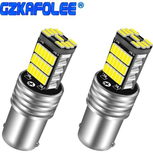 2pcs BA15S P21W 1156 Car LED Reverse Light Bulb 4014 chips For VW Passat B5 B6 Golf Canbus Auto Lamp Error Free DC 12V 6000K