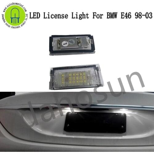 2Pcs Dahosun White LED License Plate Light Bulbs for BMW E46 2D M3 98-03 Error Free Rear Number Plate Lamp