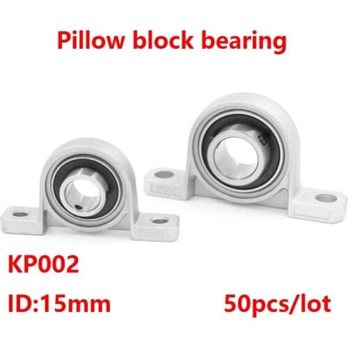 50pcs/lot KP002 15mm zinc alloy bearing pillow block Mounted support Spherical Roller Bearing Shaft Support Spherical Roller