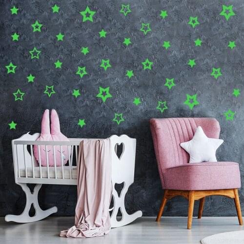 55pcs/set Hollow Star Wall Stickers Home Decoration For Childrens Room Fridge Kitchen Porch Wallpaper Peel & Stick Art Mural